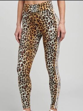 adidas Multicolor Leopard Print Tights with White Stripes